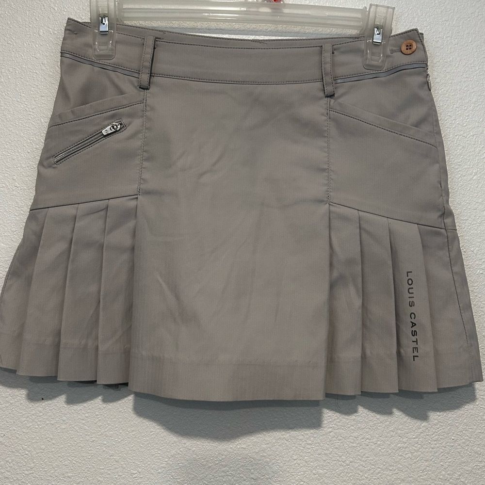 Louis Castel Women's Stylish Gray Mini Skirt Y2K